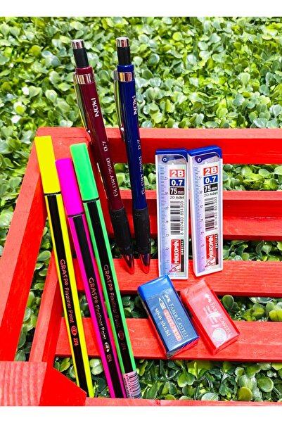 ÖZ KIRTASİYE 0,7 Uçlu Kalem set (2 versatil kalem-2 uç-2 faber silgi-3 finlin...