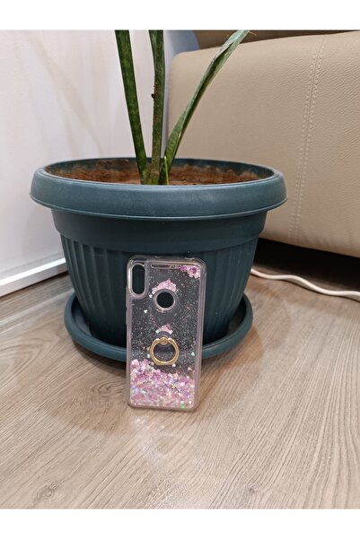 Hueavi RY8A Uyumlu  Telefon Kılıfı Sulu Yüzüklü Pembe
