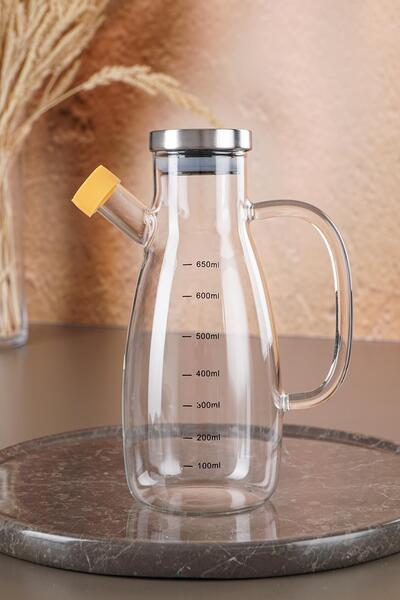 ACAR 101 وعاء زيت زجاجي بغطاء معدني - 650 مل