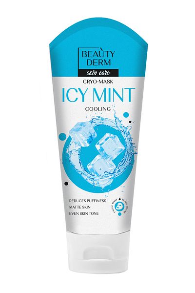 BEAUTY DERM Facial Mask with Ice Mint Refreshing Effect, Reduces Puffiness and Protects Optimal Moisture Balance