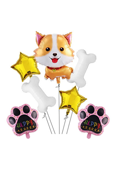 parti pera Pet Doğum Günü Köpek Kemik Pati Folyo Balon Seti