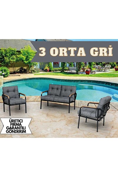 MOBİMİX Zen 2 1 1 Pofuduk Balkon Takımı, Bahçe Mobilyası, Çay Seti, Kafe Otur...