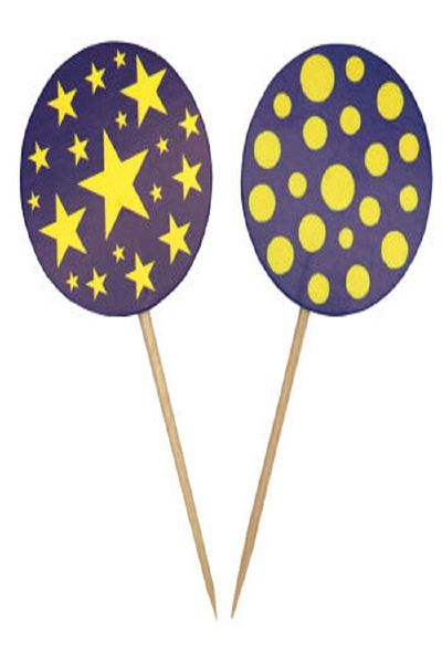 Kazanabil 20-Piece YELLOW NAVY BLUE THEMED MIXED FIGURES PARTY SHARDS