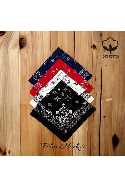 BANDANA MARKETİ Unisex 4 Adet Etnik Desen Bandana