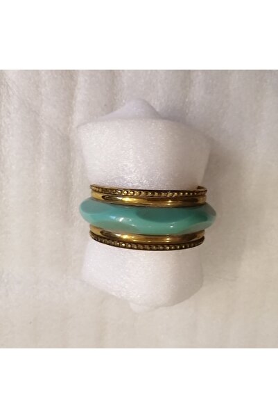 Genel Markalar Kadın otantik el yapımı sentetik kemik turkuaz kesme desenli pirinç bilezik Hint Malı