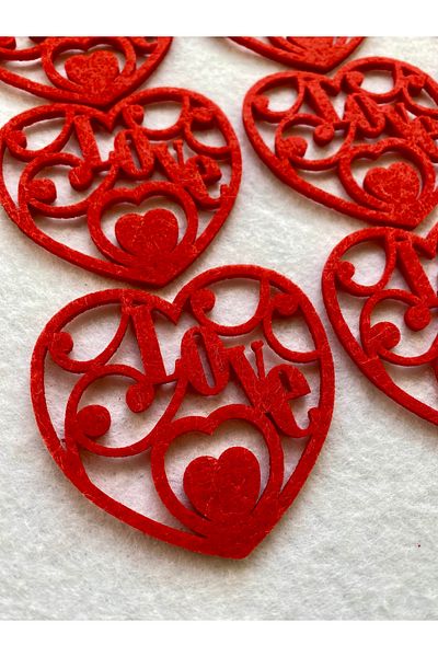 Mini Tasarım Atölyem Valentine's Day Decor - Set of 12 Christmas Tree Ornaments Heart 5