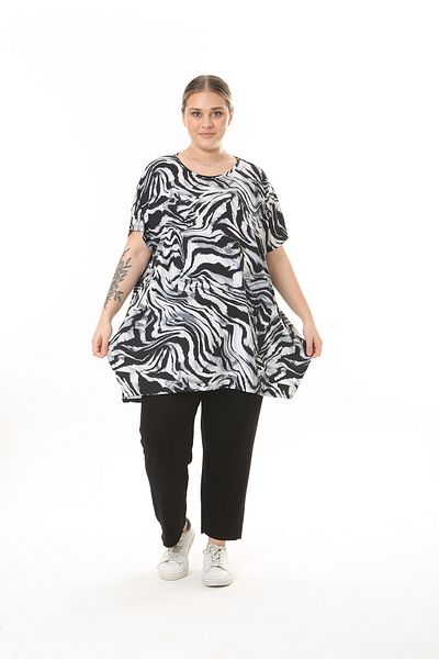 XL Modam ΓΥΝΑΙΚΕΙΟ ΜΕΓΑΛΟ ΜΕΓΕΘΟΣ ΖΕΒΡΑ ΜΕ ΣΧΕΔΙΟ Lycra TUNIC