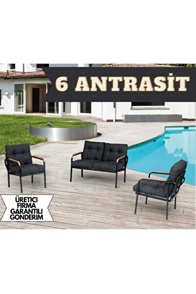 MOBİMİX Zen 2 1 1 Pofuduk Balkon Takımı, Bahçe Mobilyası, Çay Seti, Kafe Otur...