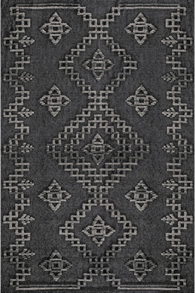 Bahariye Halı bahariye lena c390 antrasit gri akrilik salon halısı modern spo...