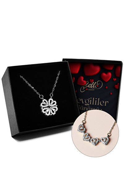 Cello Accessory Sevgililer Gününe Özel Kutulu Zirkon Taşlı Açılır Yapraklı Gü...