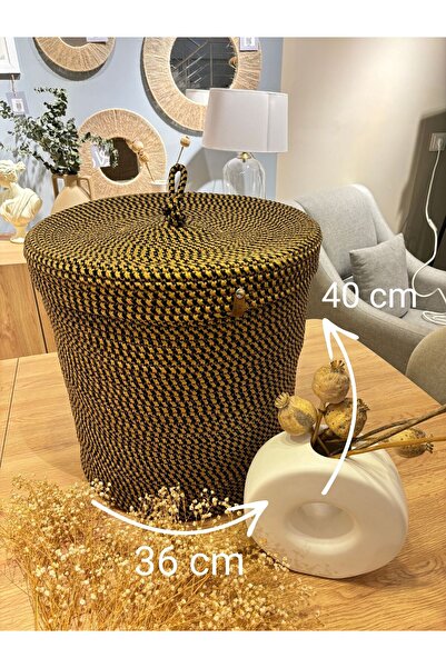 MaVaux Sepet,Kapaklı Saksılık, Kapaklı Organizer 36x40 - Büyük Boy Sarısiyah