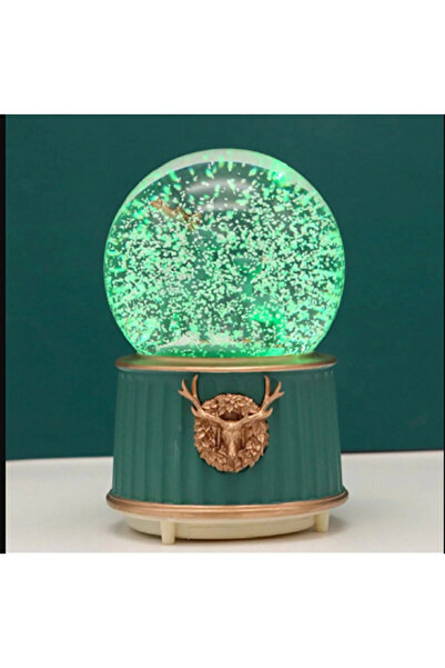moryconcept Çift Geyikli Işıklı Müzikli Püskürtmeli Büyük Boy Kar Küresi