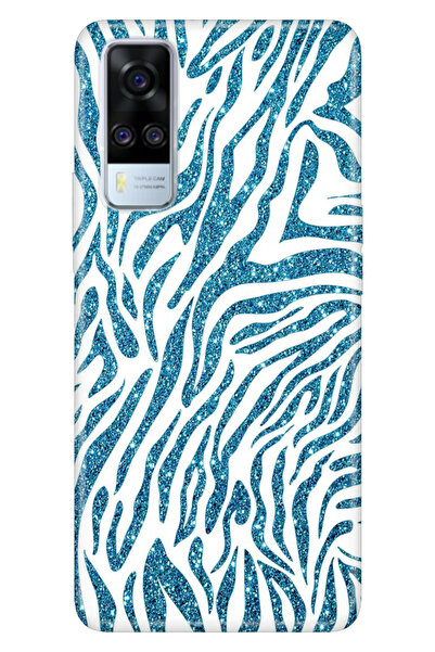 vivo Y51 Uyumlu Kılıf Desenli Baskılı Silikon Parıldayan Zebra