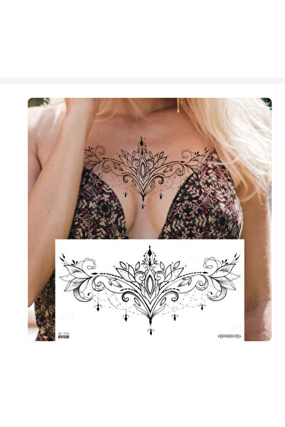 HelloBeautiful Tatto Su Geçirmez Geçici Dövme Ürün Boyutu 24* 13.8 cm Bel Göğ...