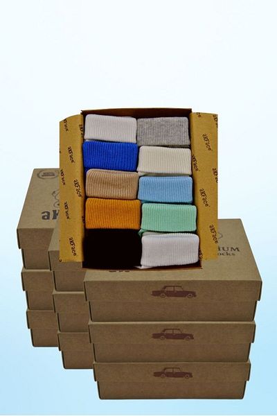 Akface Organic Cotton Newborn Baby and Kids Socks 10 boxes wholesale