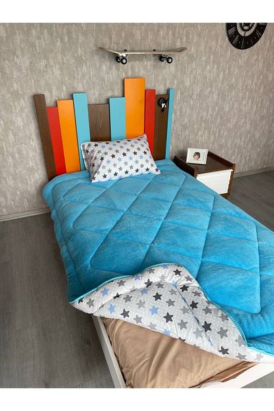 Violacasa Single Double Sided Welsoft Quilt Blue Big Star