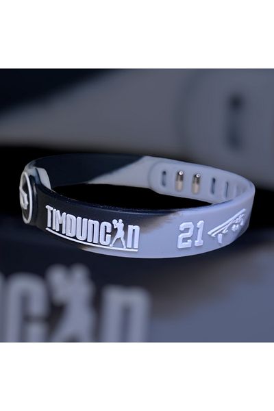 PurpleJam Tim Duncan Black Gray Adjustable Basketball Bracelet