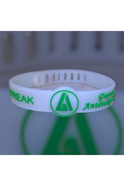 PurpleJam Giannis Antetokounmpo White Adjustable Basketball Bracelet