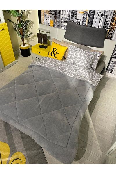 Violacasa Single Double Sided Welsoft Quilt Gray Chain