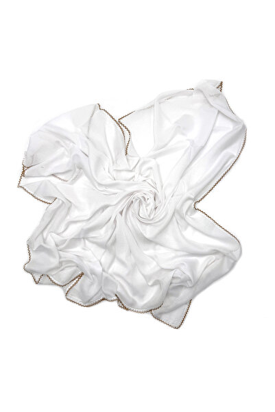 nazipek Pamuklu Büyük Boy Oyalı Namazlık Tülbent Yüksek Kalite 110x110cm Eşar...