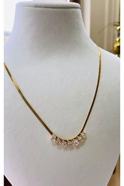 VNS Accessories Steel Drop Model Necklace