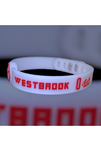 PurpleJam Russell Westbrook White Adjustable Basketball Bracelet