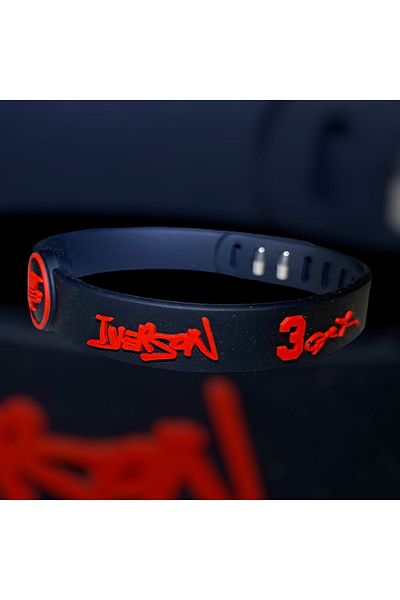 PurpleJam Allen Iverson Adjustable Black Basketball Bracelet