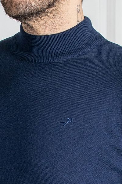 Sarar Interviu Wraps Pulover din tricot 100% bumbac, albastru bleumarin