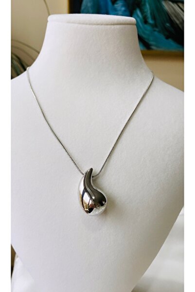 VNS Accessories Steel Drop Necklace