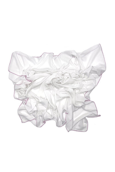 nazipek Pamuklu Büyük Boy Oyalı Namazlık Tülbent Yüksek Kalite 110x110cm Eşarp Başörtüsü Yazma