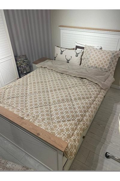 Violacasa Double Sided Single Welsoft Quilt Beige Chain