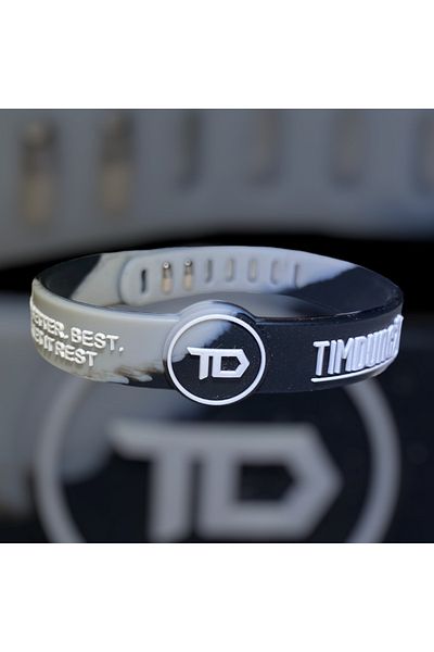 PurpleJam Tim Duncan Black Gray Adjustable Basketball Bracelet