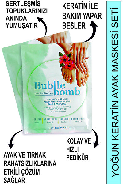 BUBBLEBOMB Ayak Bakım Patiği Ayak Maskesi Ayak Ve Tırnaklar Için Yoğun Kerati...