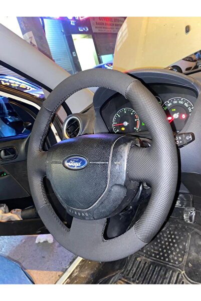 Detay DİREKSİYON KILIFI FORD FİESTA 2005 CONNECT UYUMLU SÜET SPOR DESEN SİYAH...