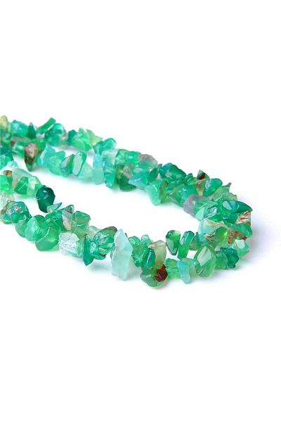 platin hediyelik Broken Green Agate String Natural Stone (1 piece)