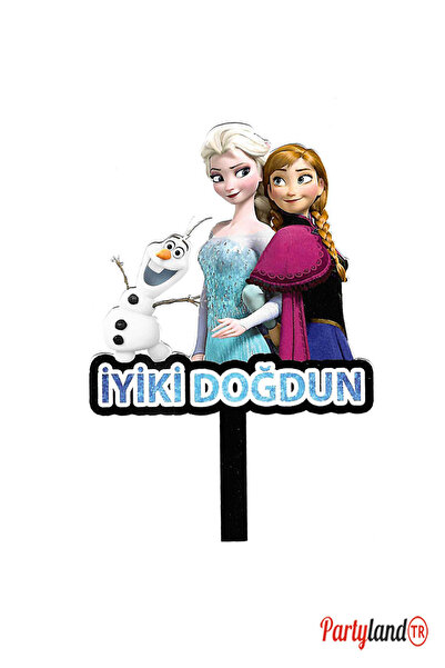 PartylandTR Frozen Karlar Ülkesi Elsa Anna Temalı Karton Pasta Süsü