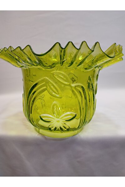 KUĞULU Kıvırcık Avize Camı. Tam Açık Yeşil. (ALT ÇAP: 10,00CM).h:15,50cm.