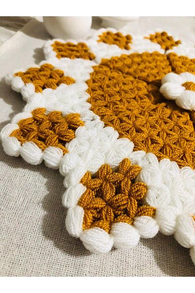 ONTİC Dowry, Gift Hand Knitted Plump Bowknot Flower Motif Bath Loofah