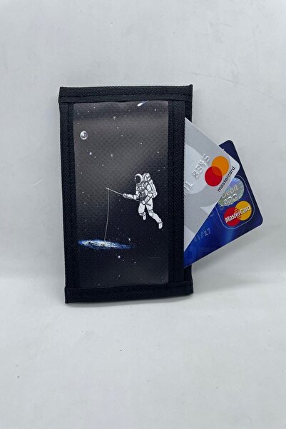 MENİSE محفظة القمر المزودة بشريط فيلكرو يحمل سمكة رائد الفضاء