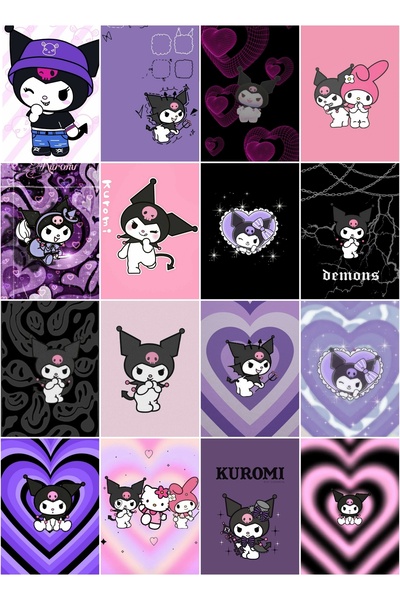 owl bag Kuromi 2 NO çoklu 16'lı sticker seti