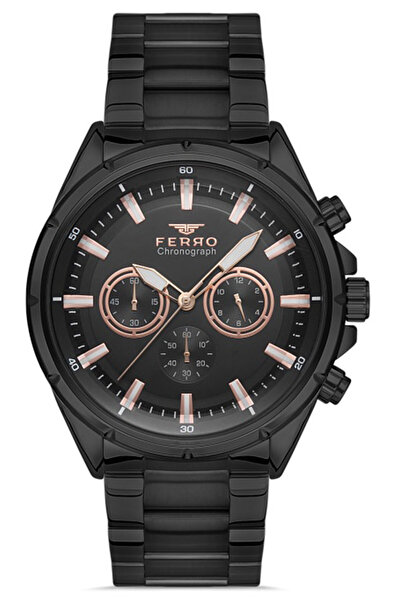 FERRO Men's Steel Cord Wristwatch Steel Case Multi Function All Gauges Active...