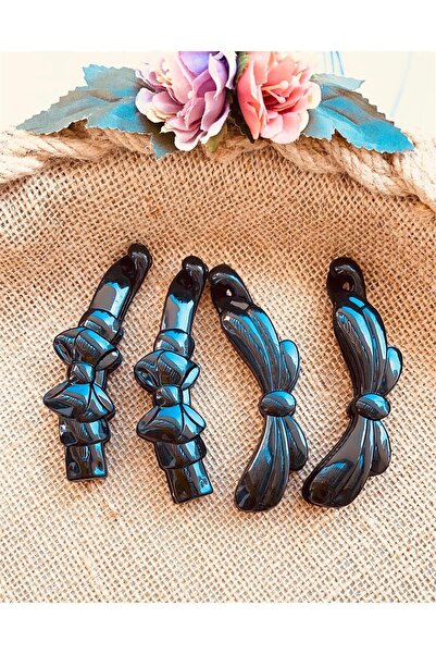 Yeşim Aksesuar Black Color Medium Size Banana Buckle 4 Pieces