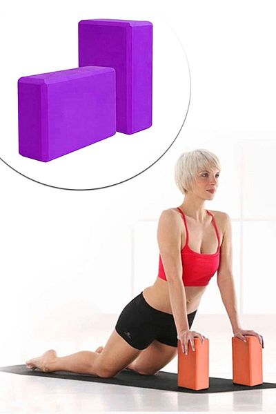 Jet 2 Li Yoga Block Yoga Block Υποστήριξη στάσης γιόγκα Αθλητικός εξοπλισμός 2 τμχ Μωβ