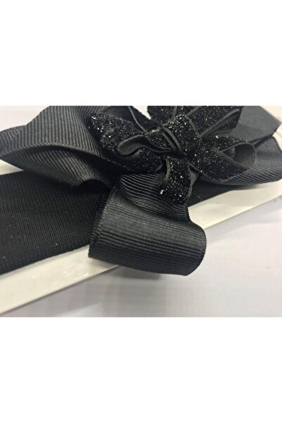Lika 15 Fiyonk Buketi Siyah Kadife Bukle Detaylı Bebek Bandana