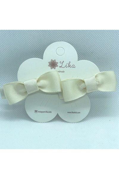 Lika 3 مشبك أطفال بفيونكة صغيرة من Grosgrain باللون البني الفاتح