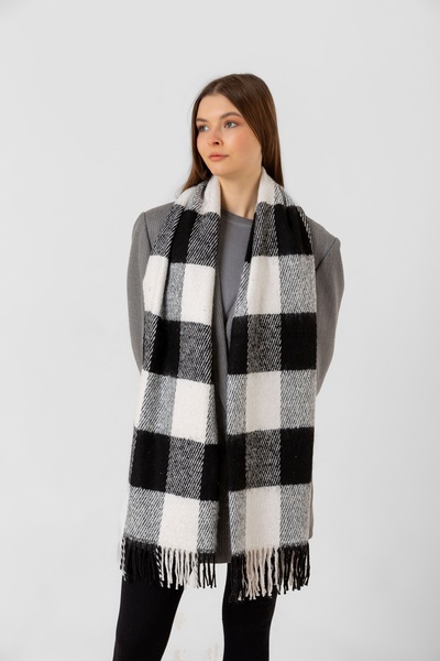 BALIENTE Women's Shawl - Black Boucle Scarf, 58x170 Cm
