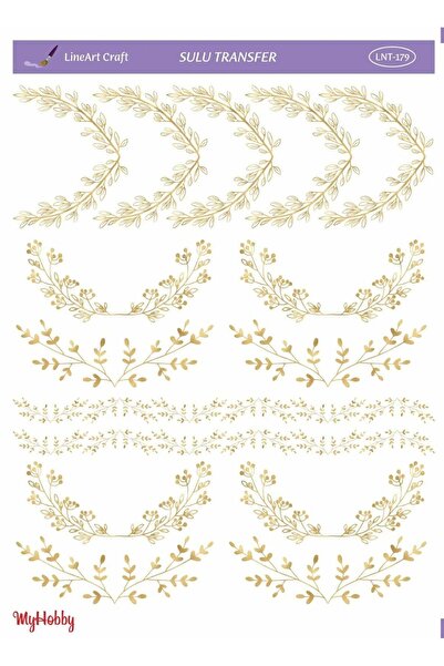 LİNEART LineArt Gold Kenar Desenli Sulu Transfer LNT-179 25x35