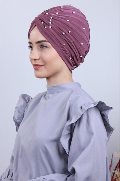 Melodi Scarf Women's Hijab Pearl and Stoned Vera Outer Bonnet Lilac