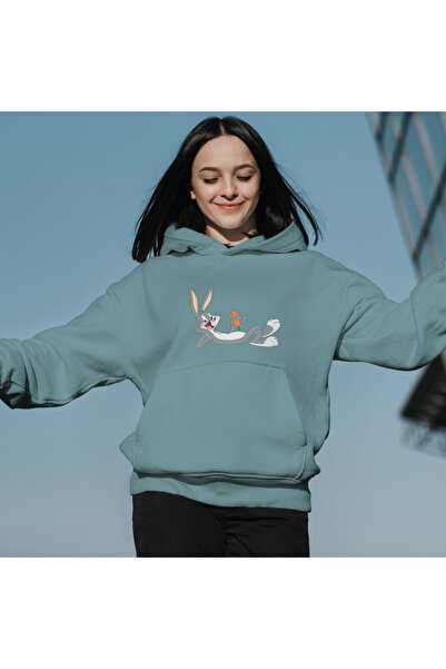 BEETON Φούτερ Bugs Bunny Oversize Unisex με κουκούλα
