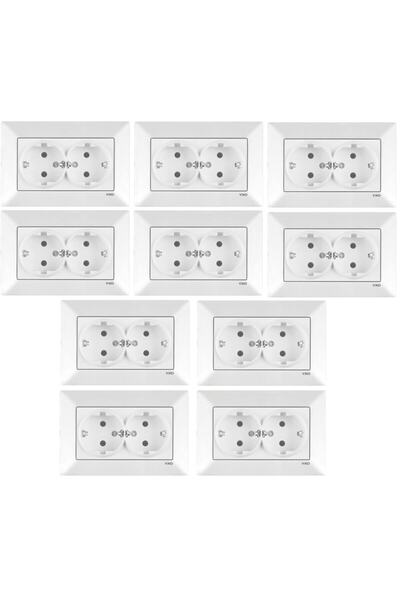 VİKO Meridian 10 Pieces Double Grounded Socket Framed